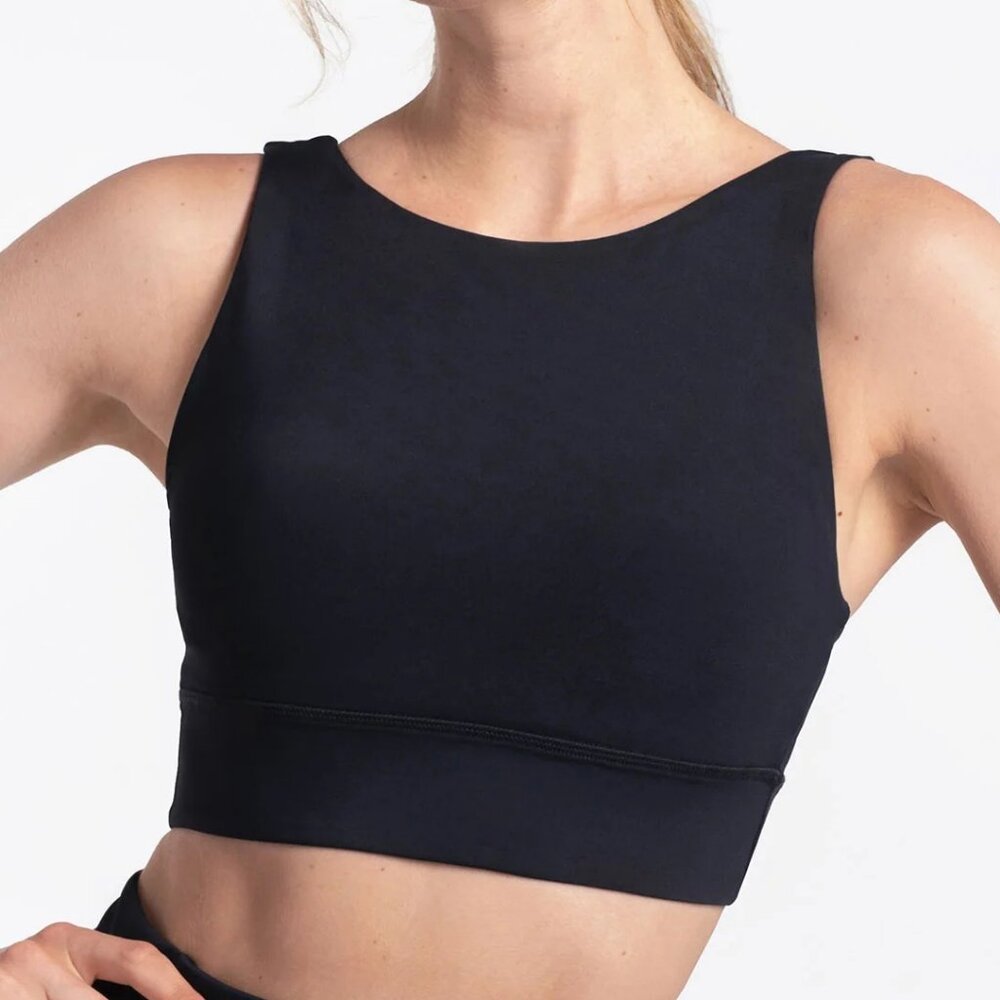 NWT Lole Step Up High-Support Longline Moisture Wicking Bra Black